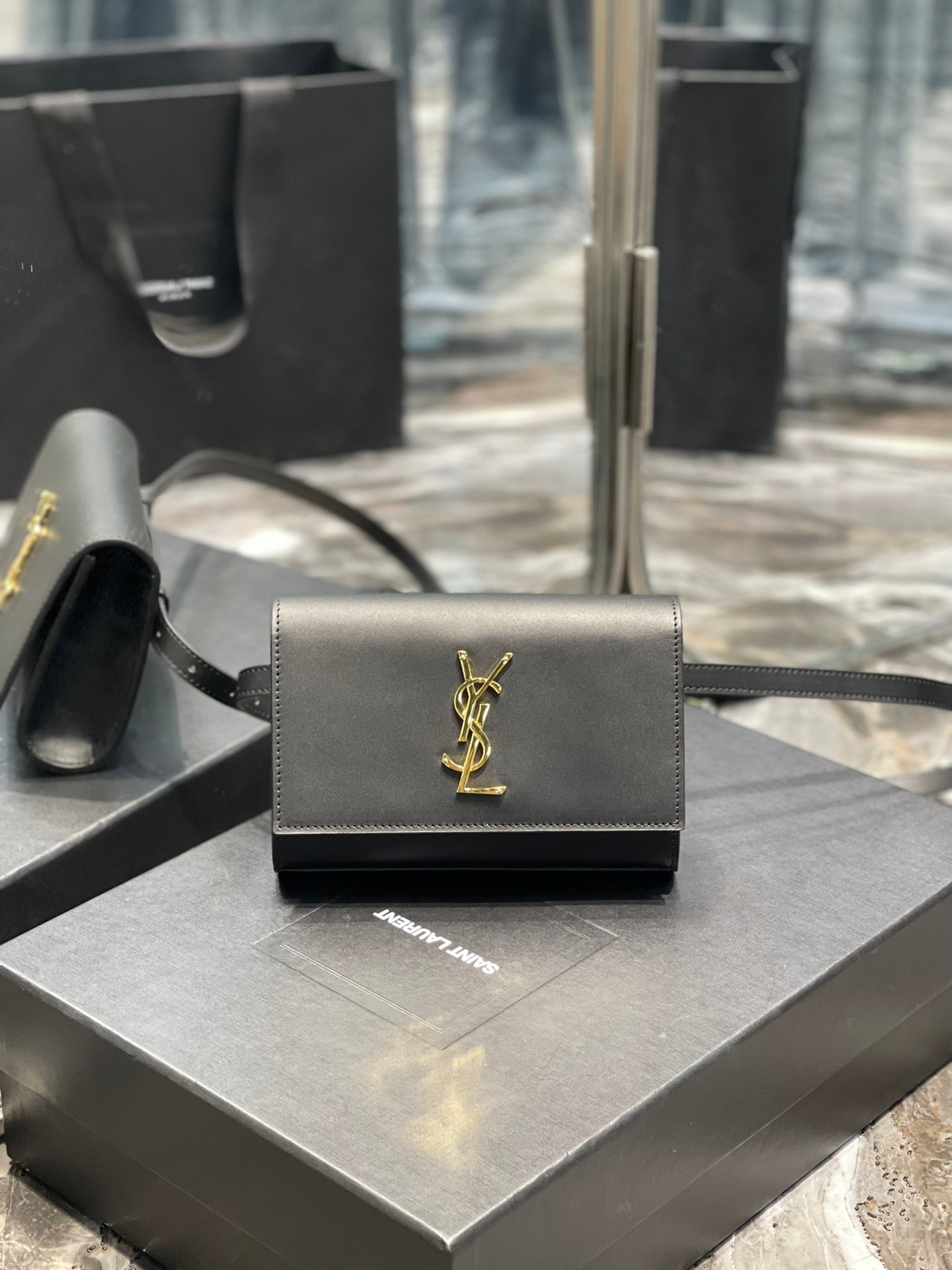 Top Quality Kate Belt Bag Black For Women, Women’s Bags 7in/18cm YSL