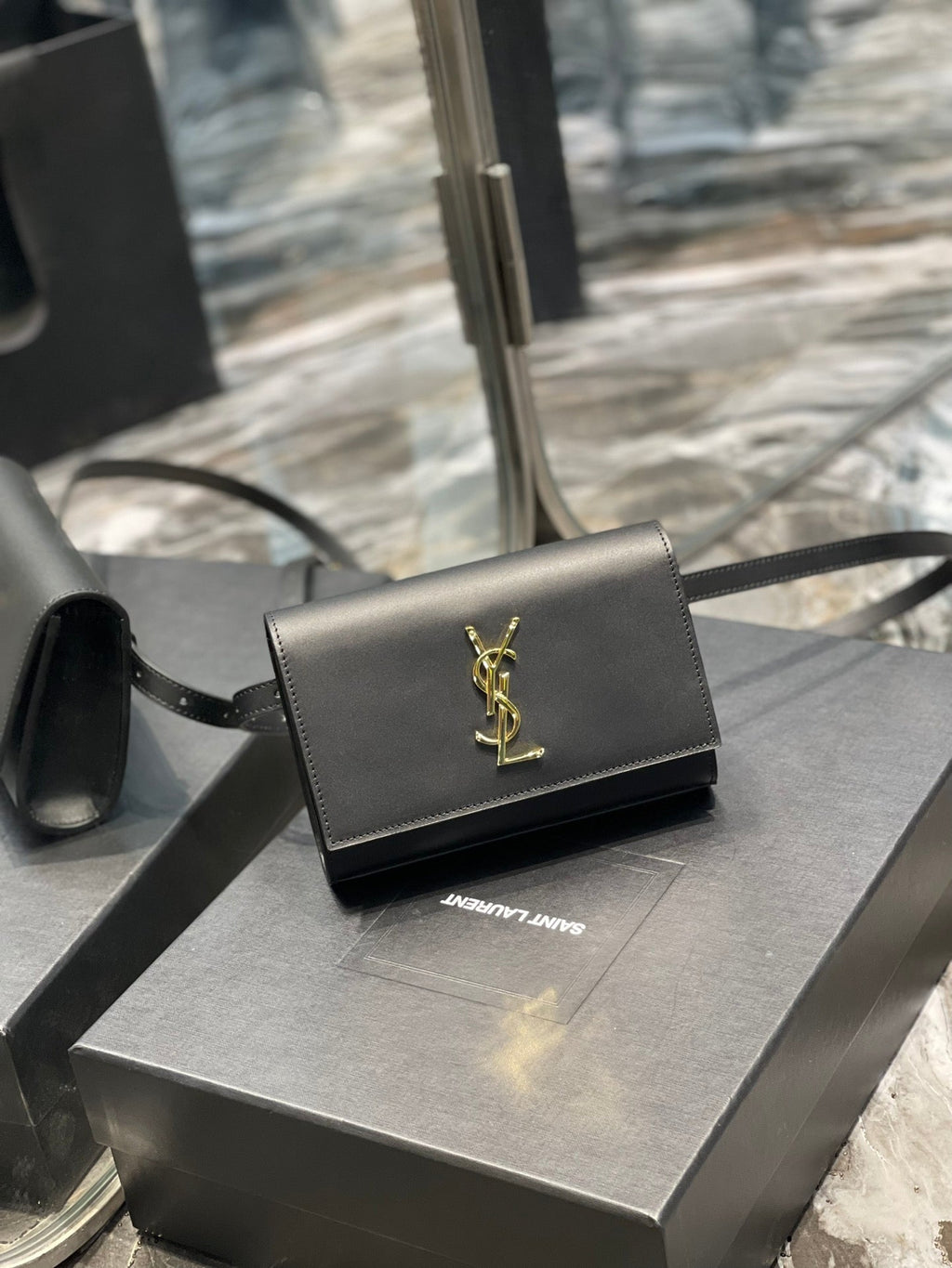Top Quality Kate Belt Bag Black For Women, Women’s Bags 7in/18cm YSL