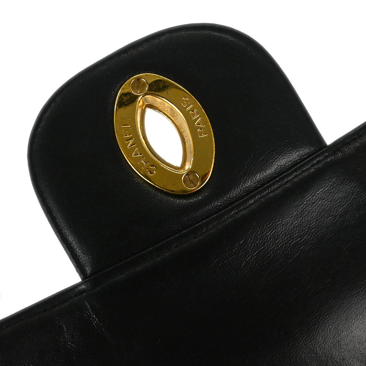 Chanel 1996-1997 Black Patent Leather Jumbo Classic Flap Shoulder Bag