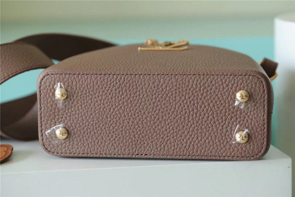 Louis Vuitton Capucines Mini Taurillon Light Brown For Women,  Shoulder And Crossbody Bags 21cm/8.3in Louis Vuitton M56071