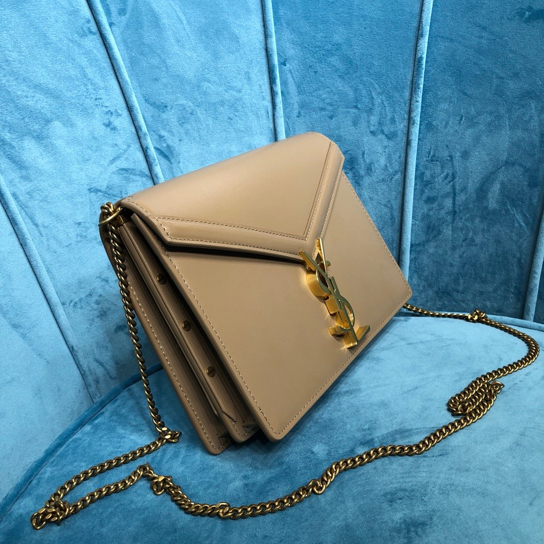 YSSL Cassandra Medium Chain Bag Dark Beige For Women 8.7in/22cm YSLÂ 