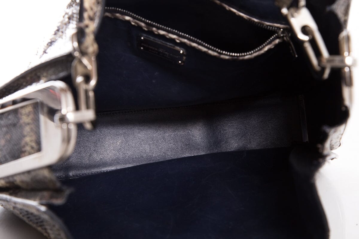 SaLouis Vuittonatore Ferragamo Snakeskin Shoulder Bag