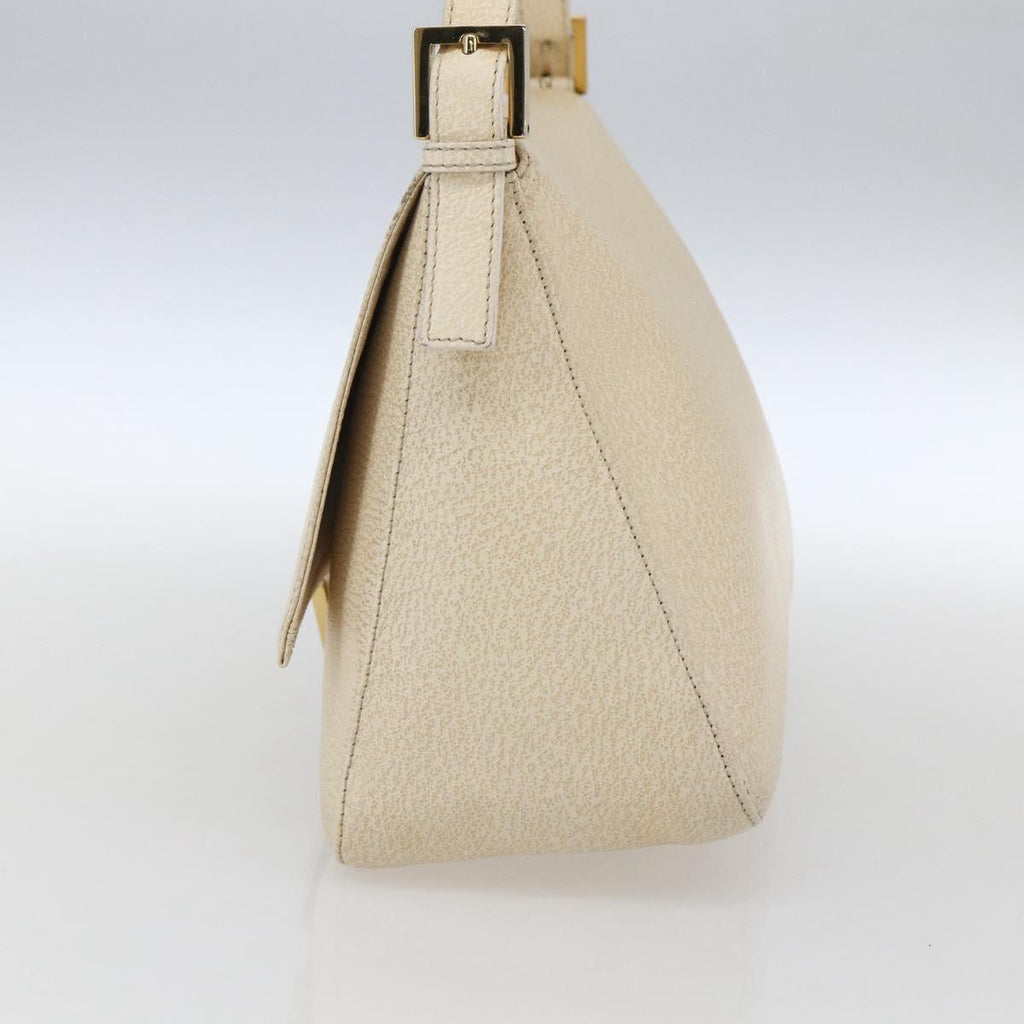 Fendi Mamma Baguette Shoulder Bag Canvas Beige Leather Shoulder Bag Bag