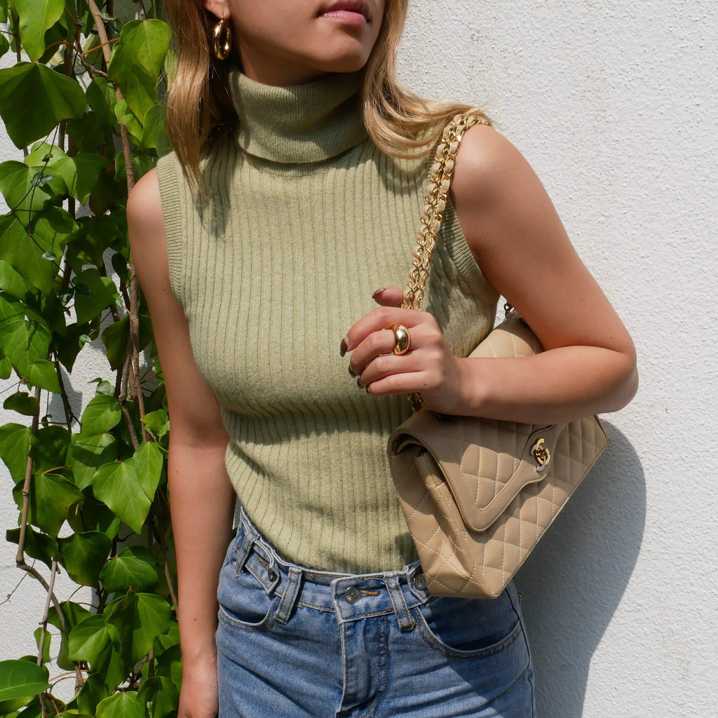 Chanel Fall 1993 ribbed knitted top #42