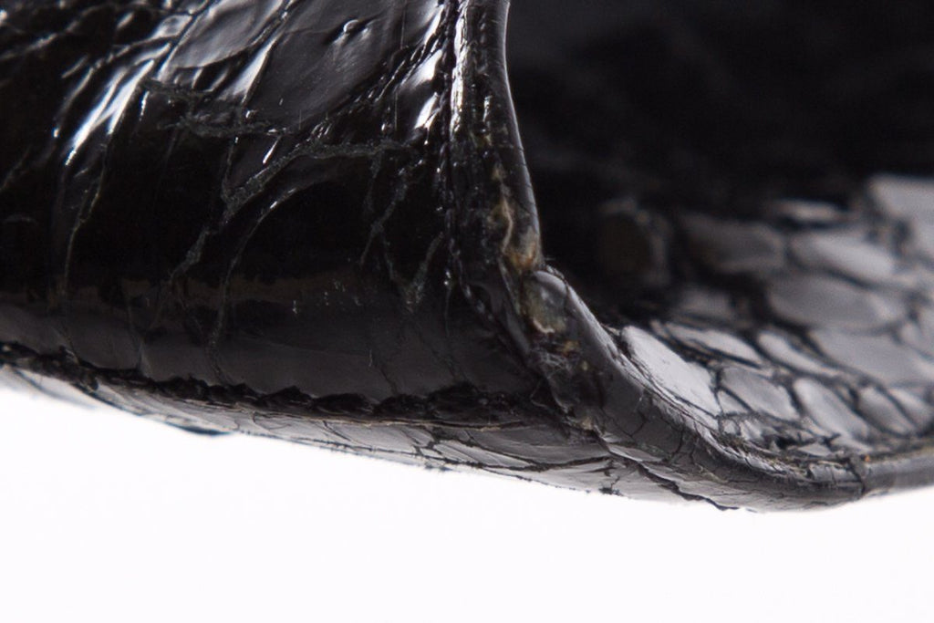Nancy Gonzalez Black Crocodile Envelope Clutch