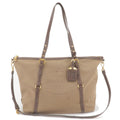 Prada Logo Jacquard Leather 2Way Tote Bag Beige Br BR4253