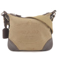 Prada Logo Jacquard Leather Shoulder Bag Beige Br BT0534