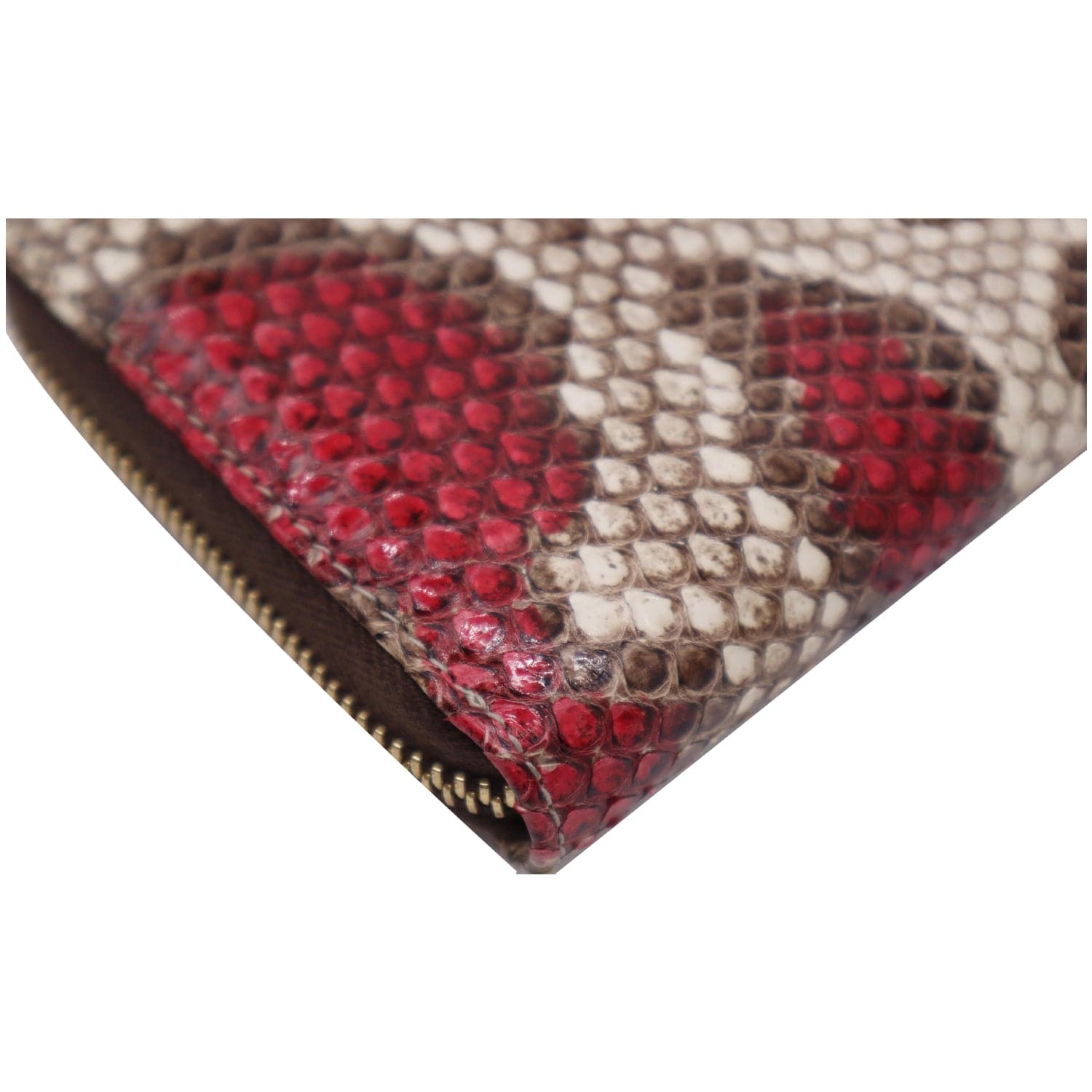 GUCCI Gucci Marmont Python Leather Zip Around Wallet Multicolor 456117
