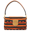 Prada Logo Canvas Leather Shoulder Bag Hand Bag Orange Black