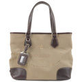 Prada Logo Jacquard Leather 2Way Bag Beige Br BR3414