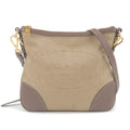 Prada Logo Jacquard Leather Shoulder Bag Beige Br BT867A