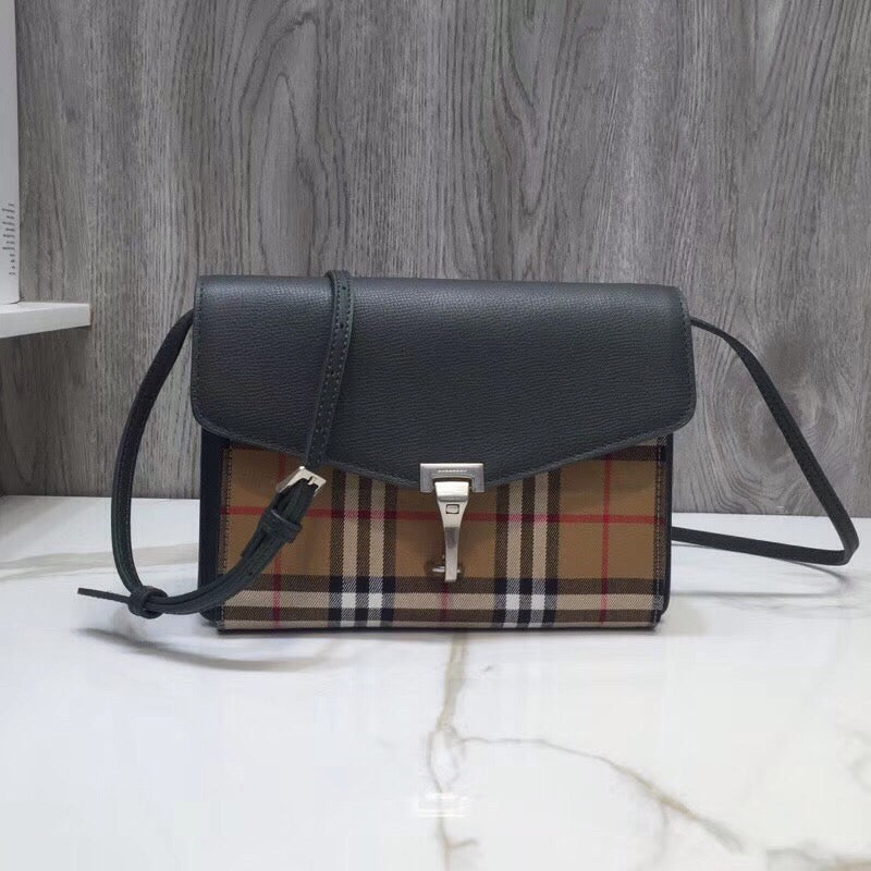 Burberry Small Vintage Check And Crossbody Bag Grey For Women, Women’s Bags 9in/24cm