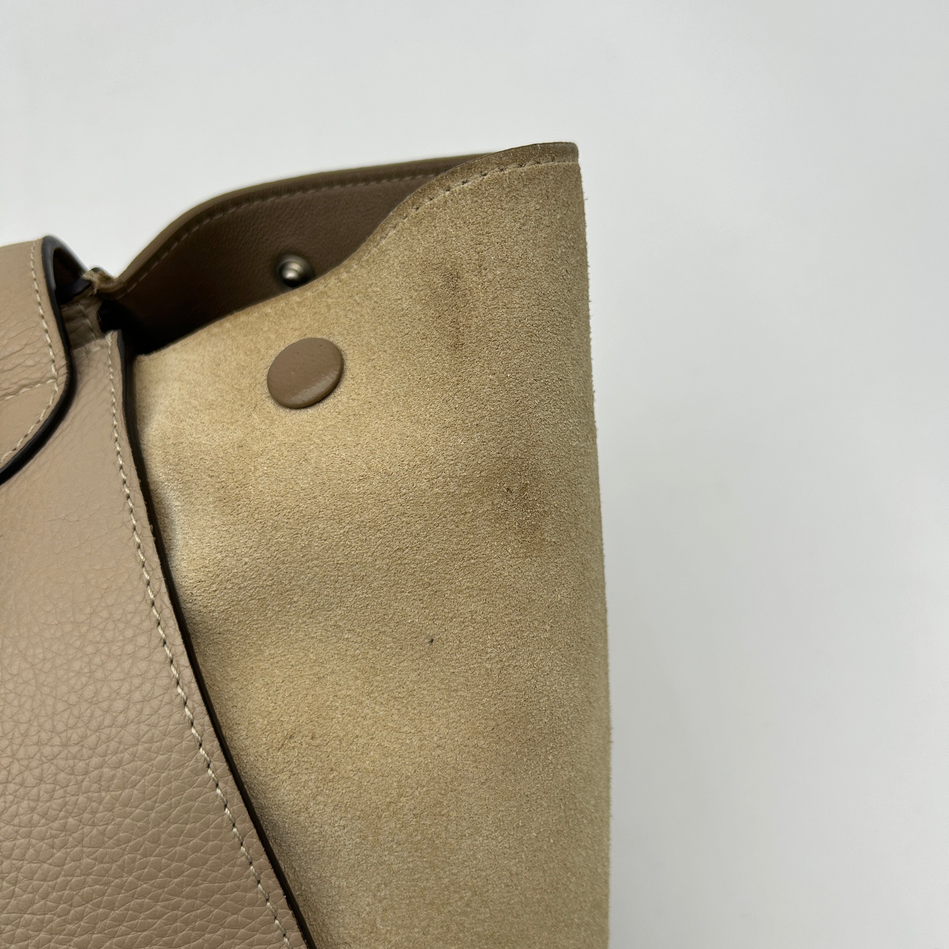 Céline Trapeze Beige Leather Suede Medium Shoulder Bag