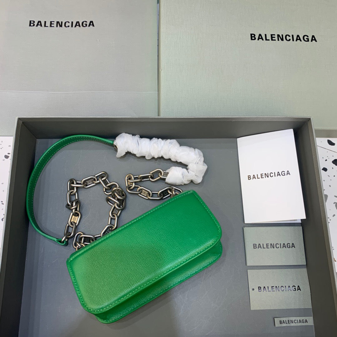Gossip Small On Chain Shoulder Bag Green, For Women,  Bags 7.4in/19cm