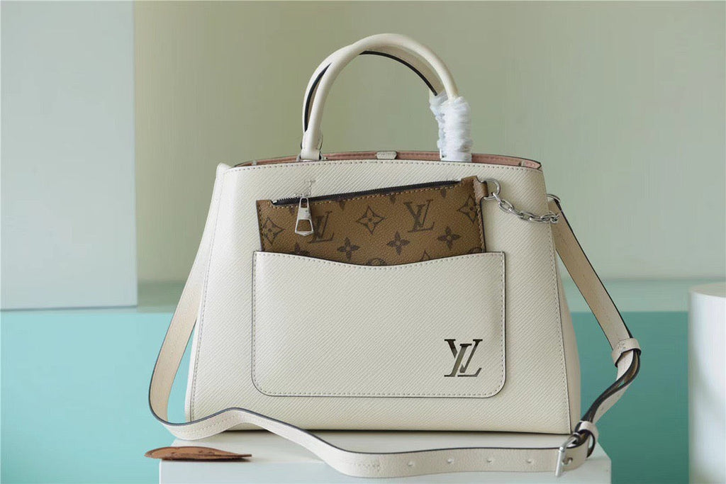 Louis Vuitton Marelle Tote MM Epi White For Women, WomenÃƒÂ¢Ã¢â€šÂ¬Ã¢â€žÂ¢s Handbags, Shoulder And Crossbody Bags 11.8in/30cm Louis Vuitton