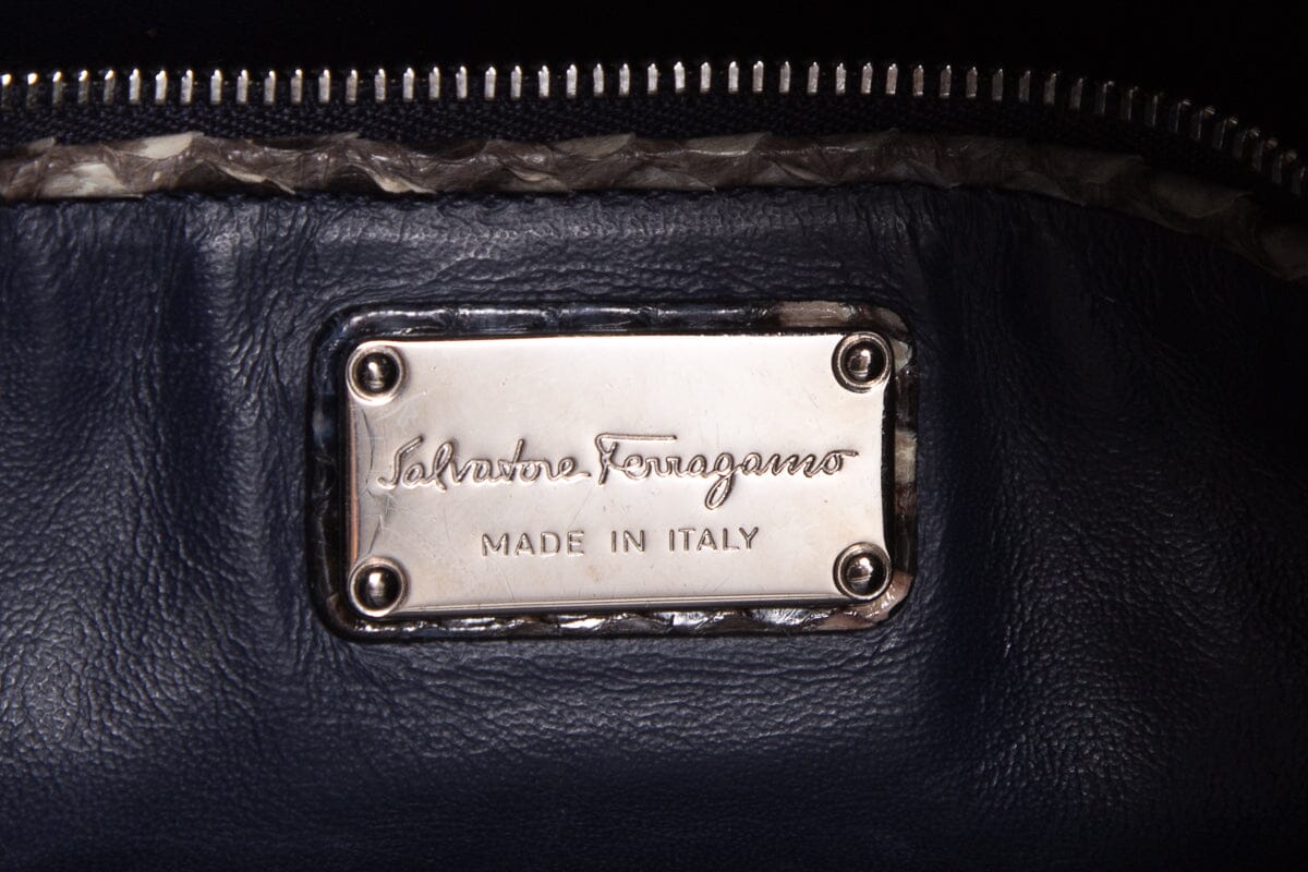 SaLouis Vuittonatore Ferragamo Snakeskin Shoulder Bag