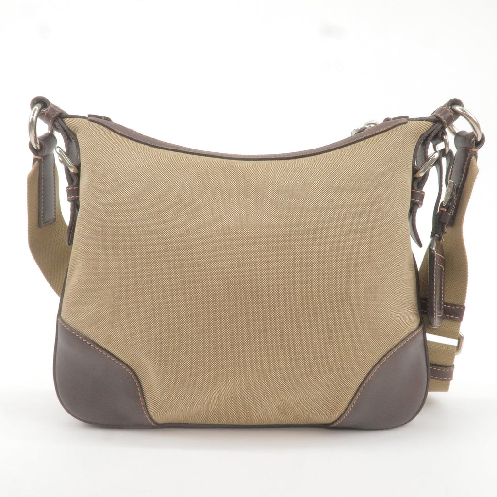 Prada Logo Jacquard Leather Shoulder Bag Beige Br BT0534