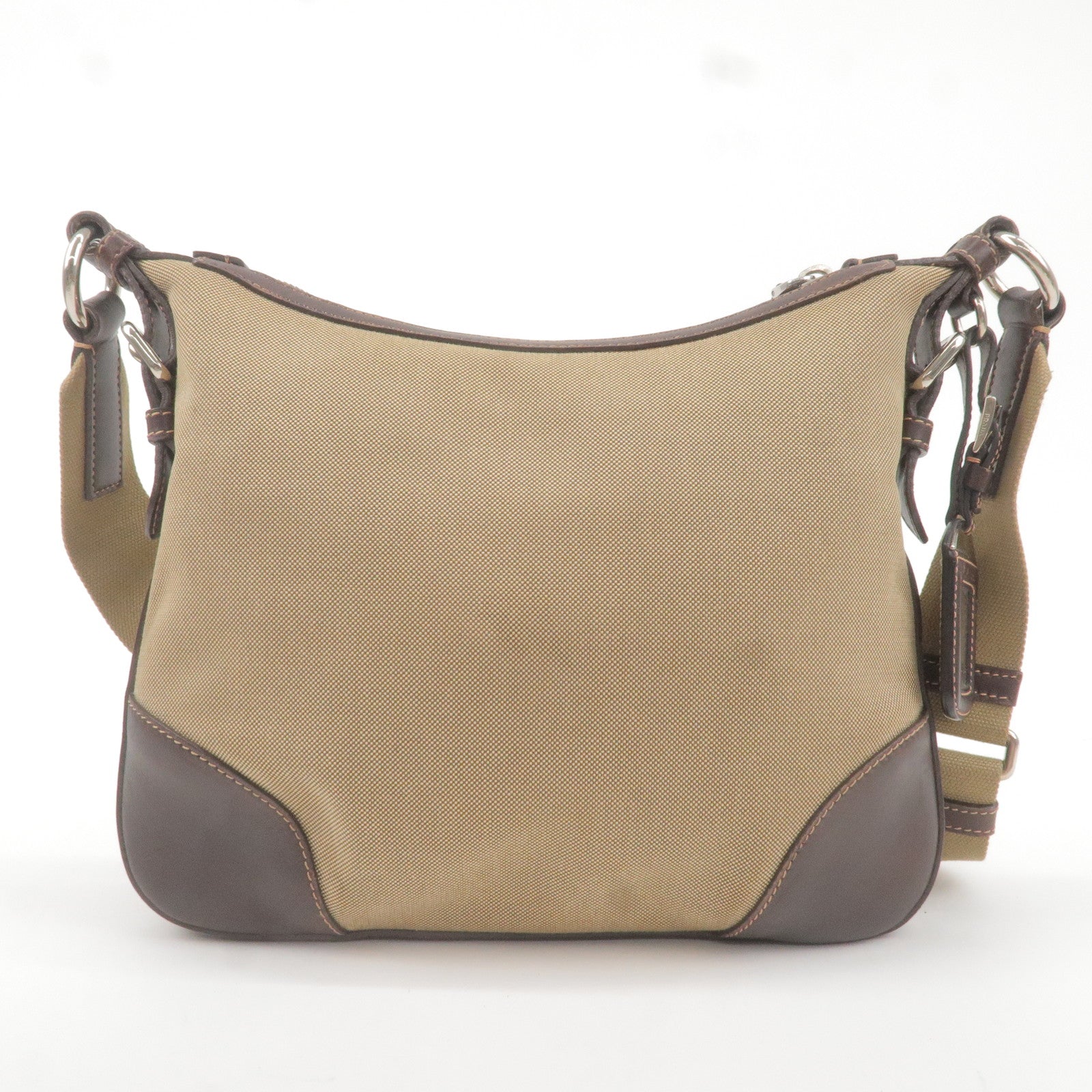 Prada Logo Jacquard Leather Shoulder Bag Beige Br BT0534