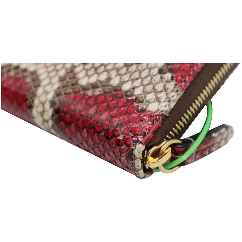 GUCCI Gucci Marmont Python Leather Zip Around Wallet Multicolor 456117