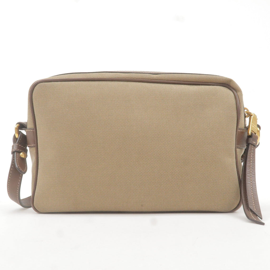 Prada Logo Jacquard Leather Shoulder Bag Beige Br 1BH089