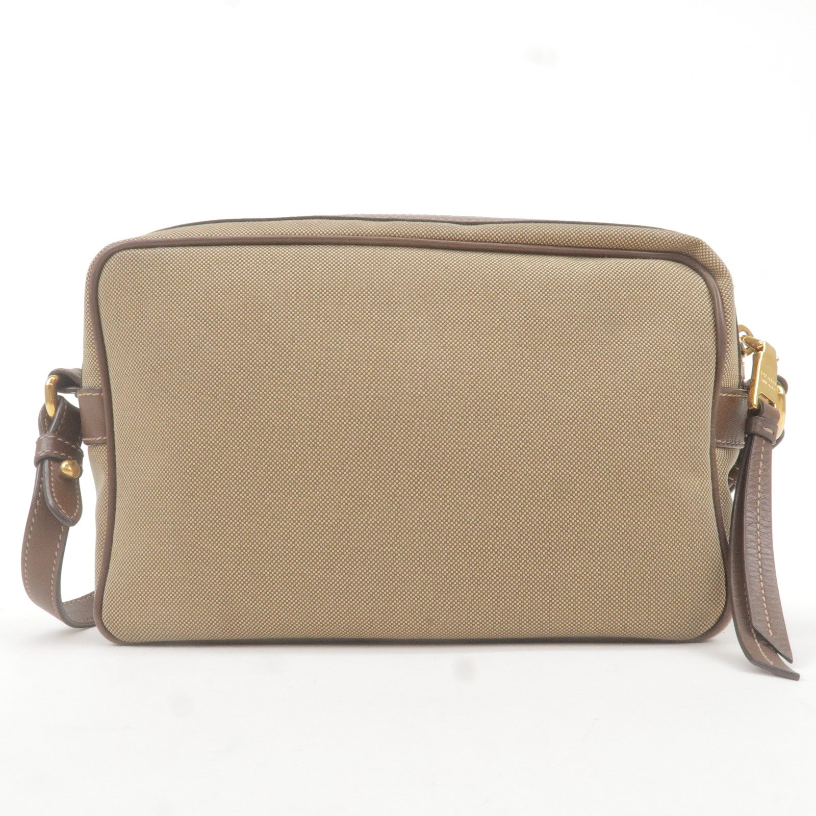 Prada Logo Jacquard Leather Shoulder Bag Beige Br 1BH089