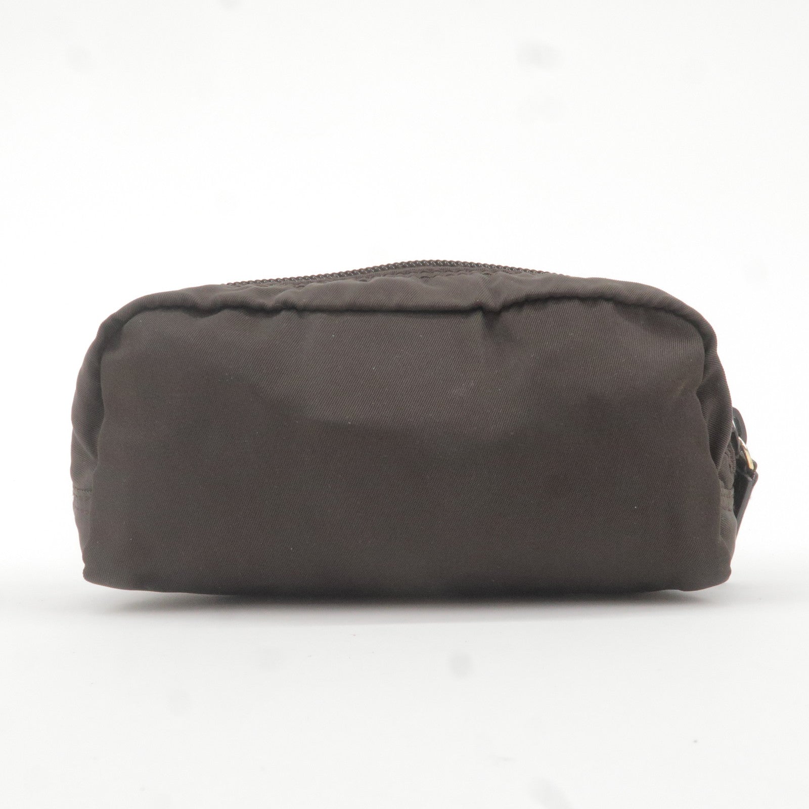 Prada Logo Nylon Leather Pouch Cosmetic Bag Br 1N0175