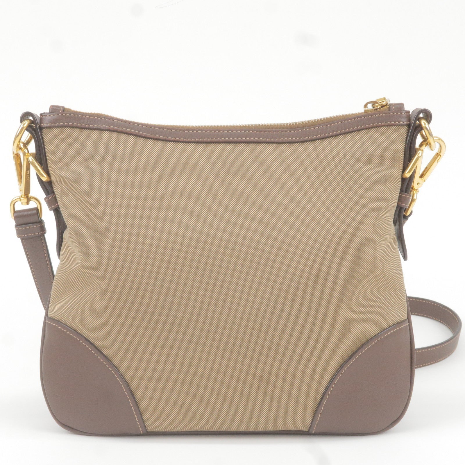 Prada Logo Jacquard Leather Shoulder Bag Beige Br BT867A