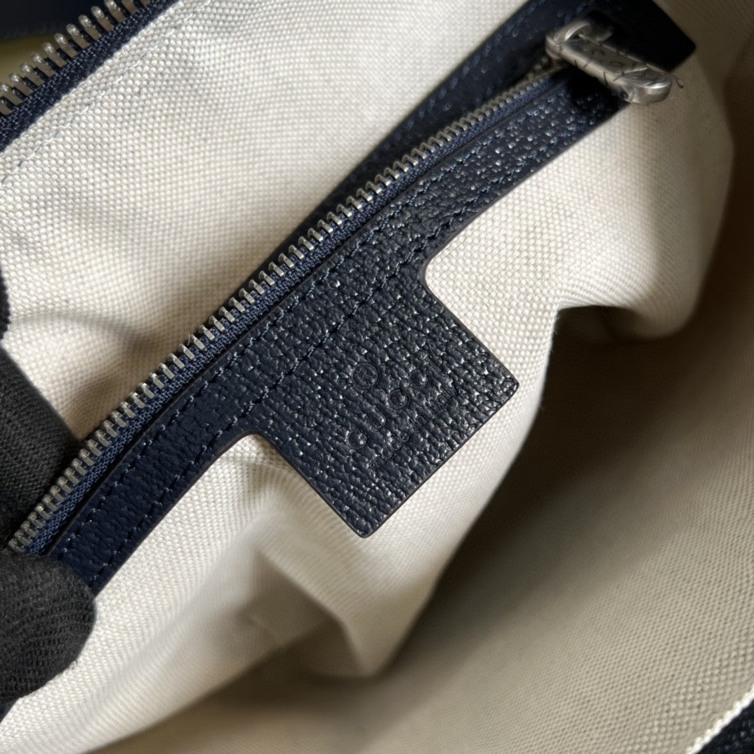 Gucci OphiDiora Gucci Small Shoulder Bag Beige And Blue Gucci Supreme Canvas For Women 12in/30cm 598125 2ZGMN 4076