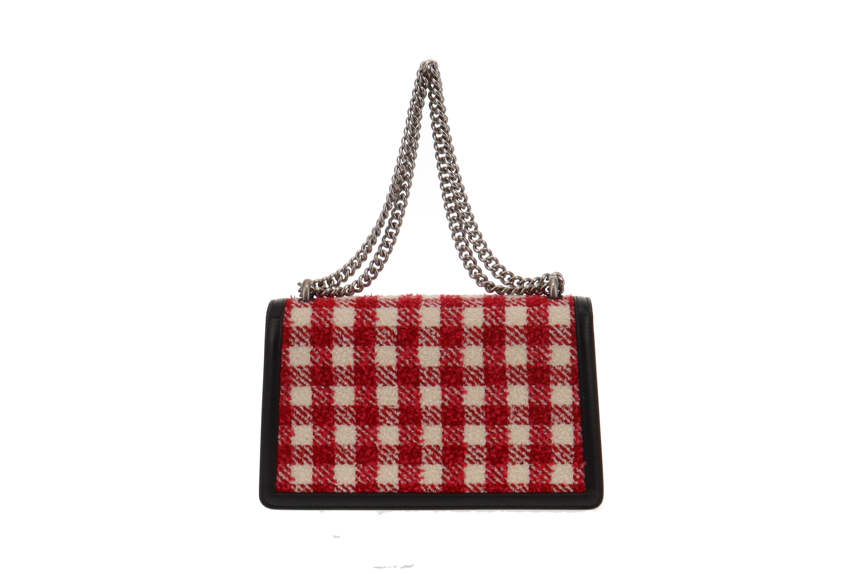 Gucci Red/Pink Tweed Small Dionysus Shoulder Bag