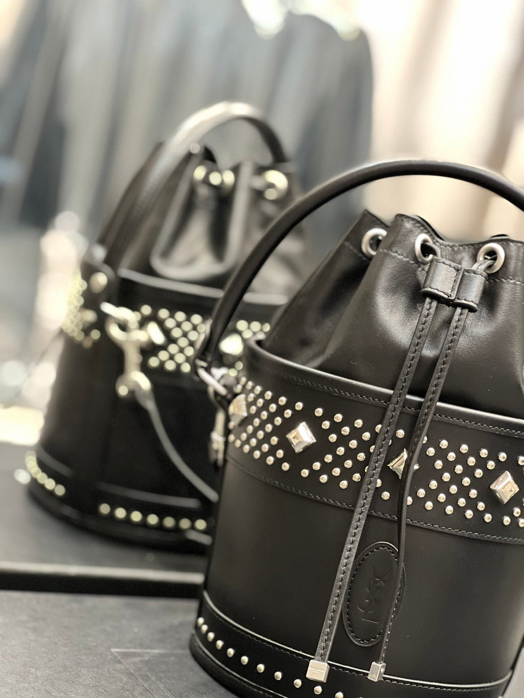 YSSL Bahia Small Bucket Bag Black For Women 10in/25cm YSL 685628AAAEF1077