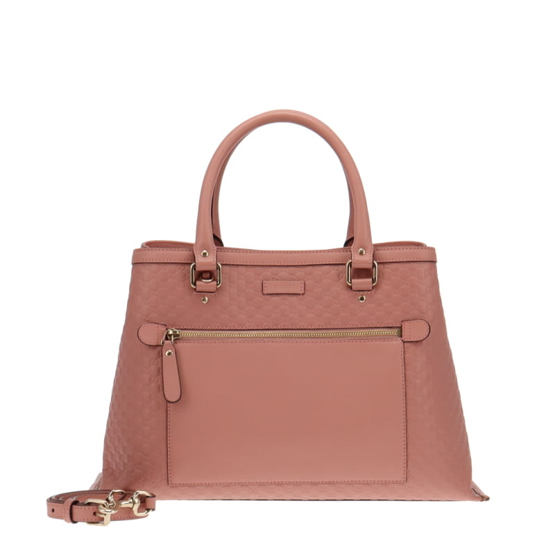 Gucci Pink Microguccissima Leather MeDiorum Crossbody Tote Gucci Logo
