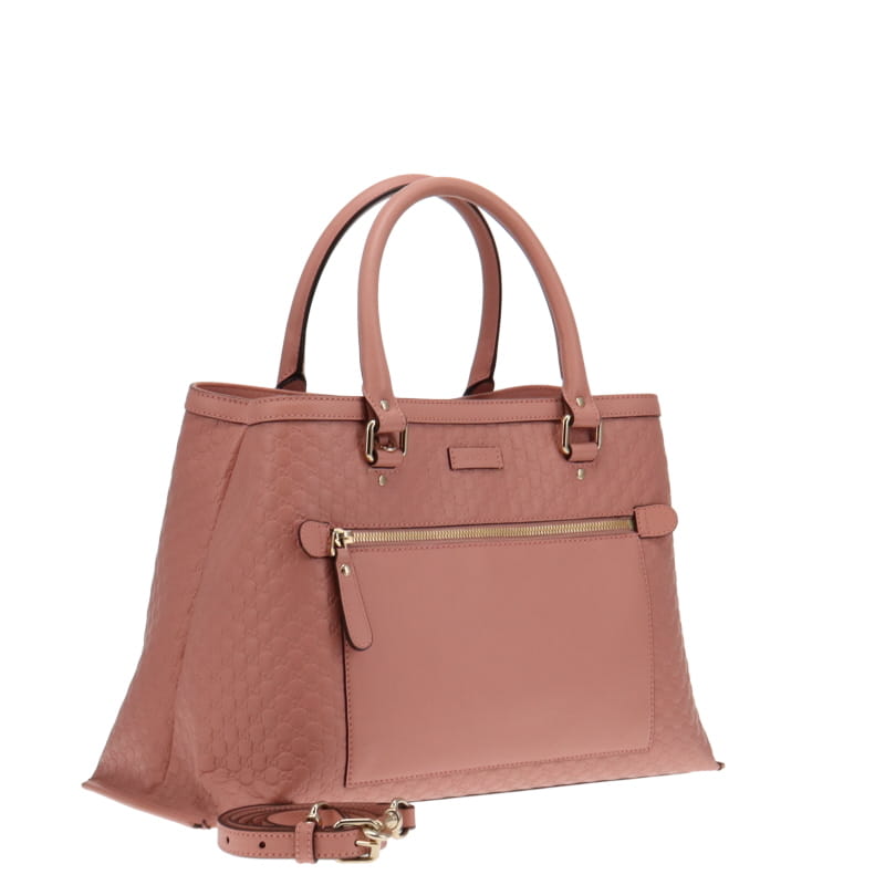 Gucci Pink Microguccissima Leather MeDiorum Crossbody Tote Gucci Logo