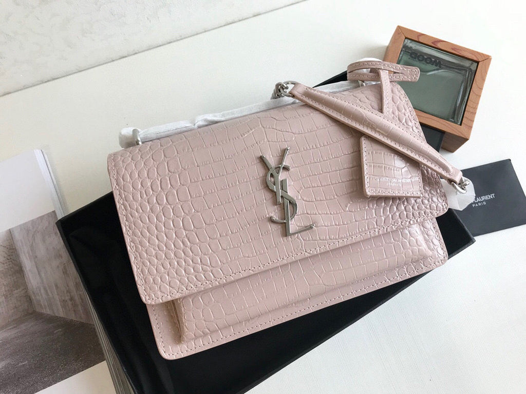 YSSL Sunset Medium Chain Bag Light Pink For Women 8in/22cm YSL 442906DND0N1202