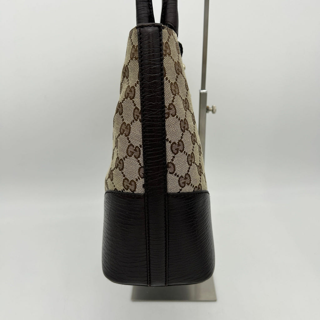 Gucci GG Canvas Horsebit Web Tote - Brown Shoulder Bags, Handbags WD271720
