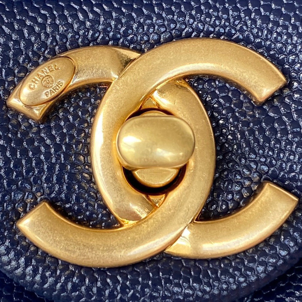 ChanelMini GlamIap Bag With Top Handle Gold Hardware Navy Blue For Women Handbags, Shoulder Bags 7.9in/20cm AS2431 B08846 NJ532