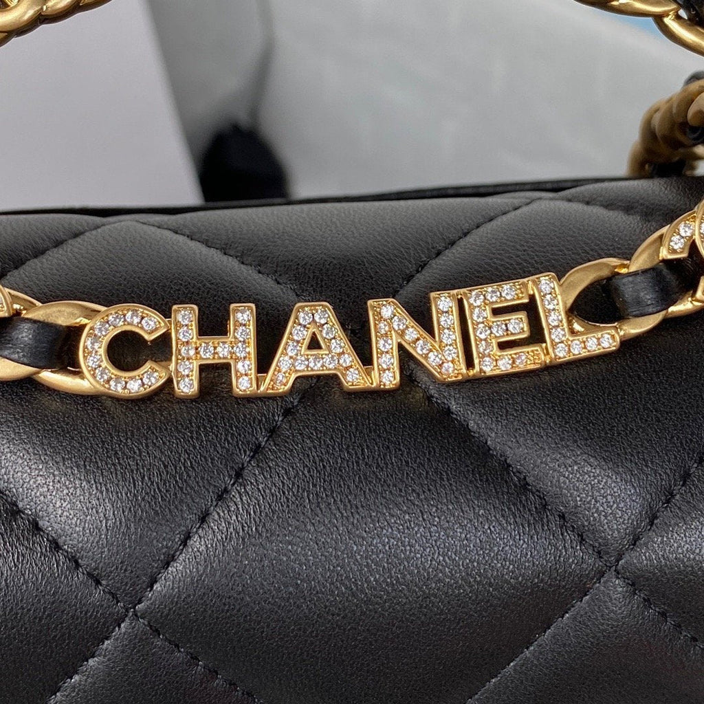 ChanelSmall GlamIap Bag Gold Hardware Black For Women Handbags, Shoulder Bags 7.9in/20cm AS3450