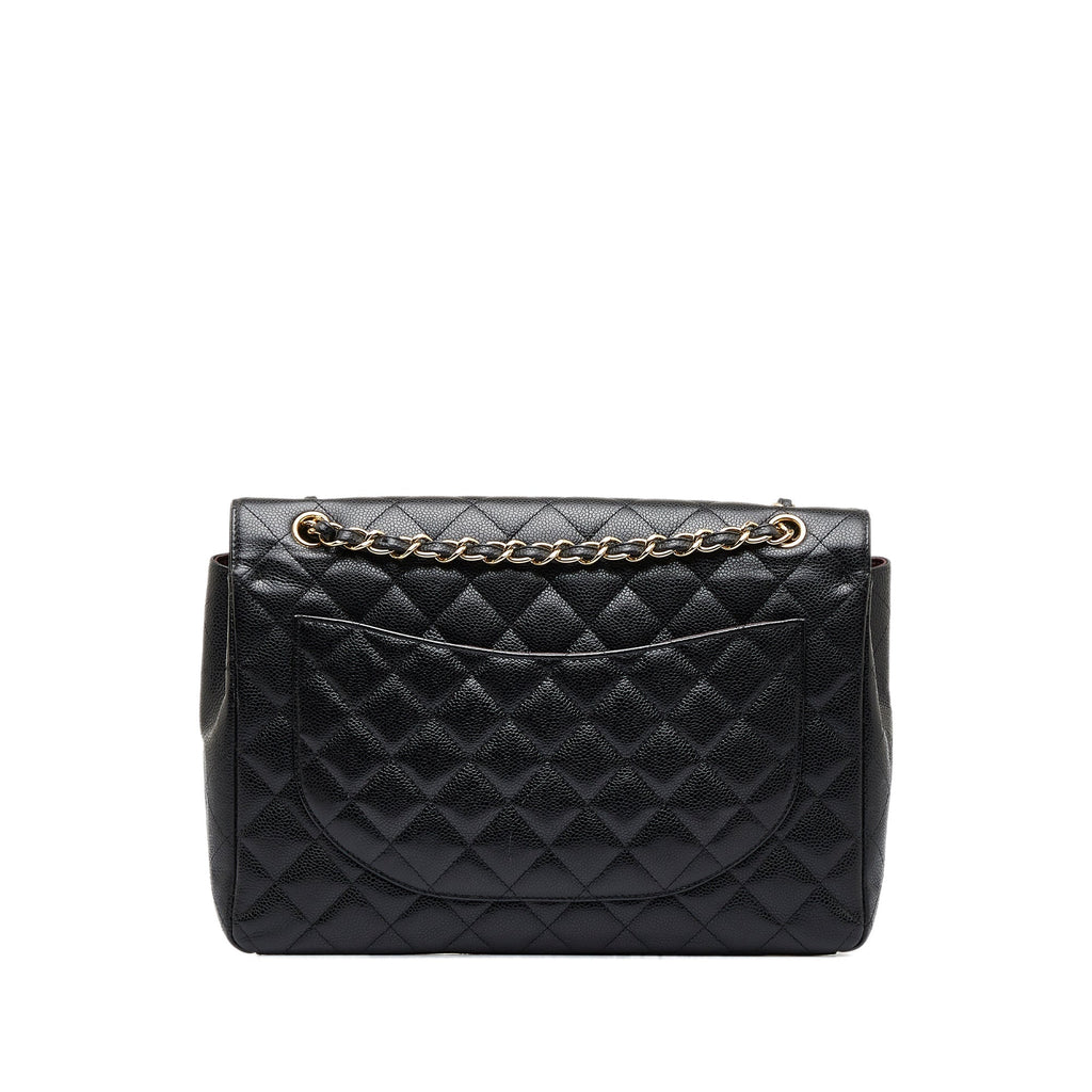 Chanel Classic Double Flap Maxi Black Caviar Gold