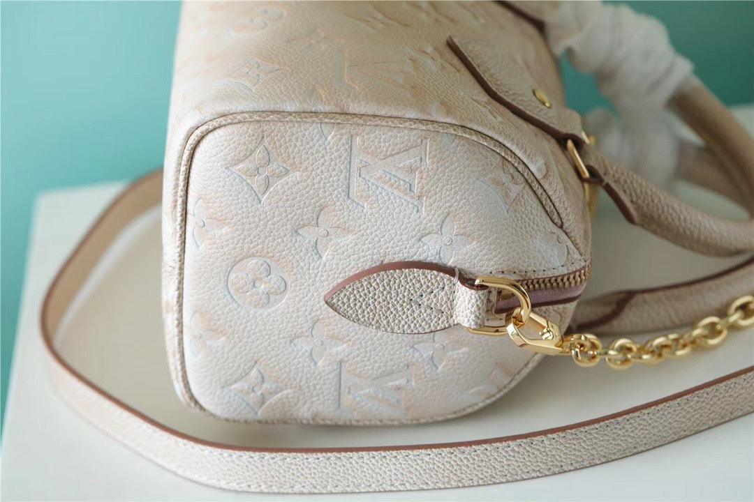 Louis Vuitton Speedy Bandouliere 20 Monogram Empreinte Pale Beige For Women,  Shoulder And Crossbody Bags 20.5cm/8.1in Louis Vuitton M46163