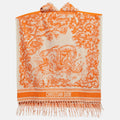 Dior White/orange Toile De Jouy Terry Cotton Hooded Poncho One-Size