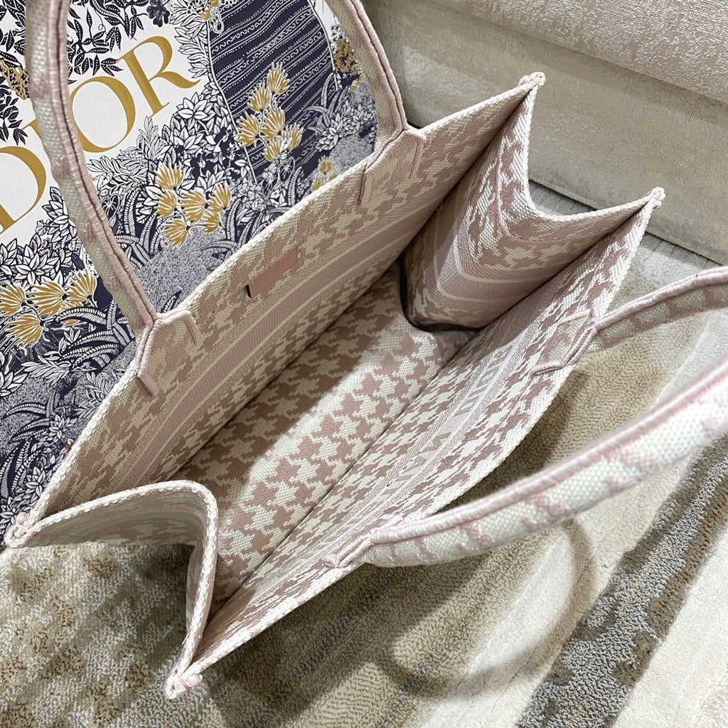 MeGLAMIum Book Tote Pastel Houndstooth Embroidery, Pastel, For Women Women Handbags, Shoulder Bags, 36cm CD