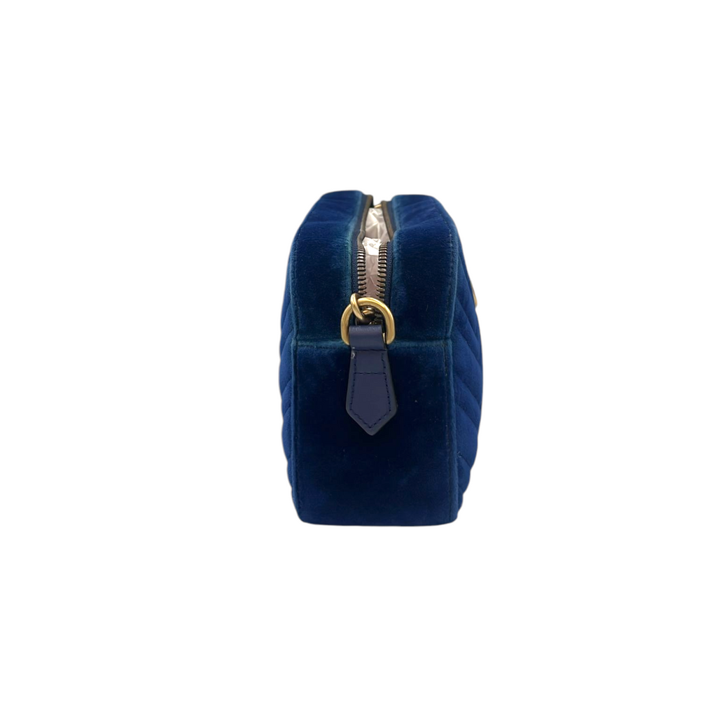 Gucci Gucci Marmont Crossbody Bag Blue Quilted VeLouis Vuittonet
