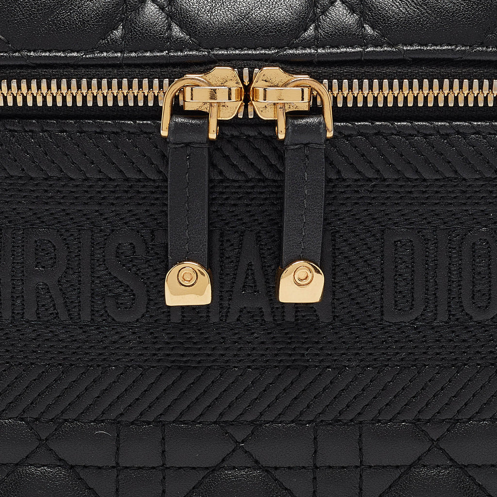 Dior Black Cannage Leather Small Diortravel Vanity Case