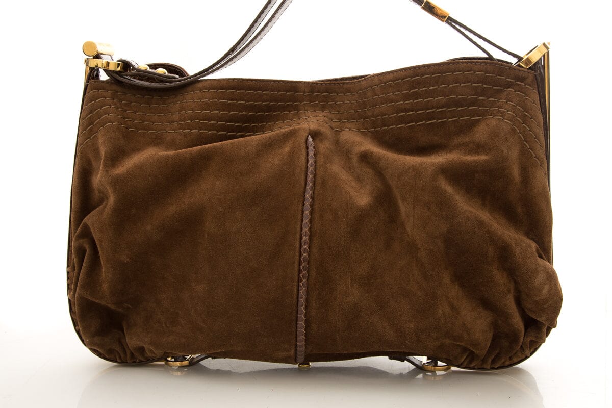 Jimmy Choo Brown Suede Shoulder Bag