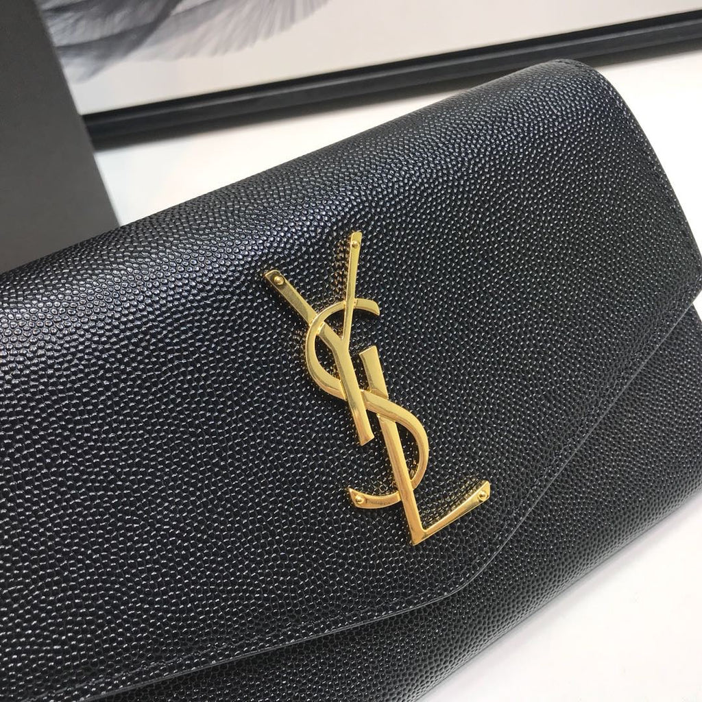 YSSL Uptown Chain Wallet Black For Women 7in/19cm YSL 6077881GF0J1000