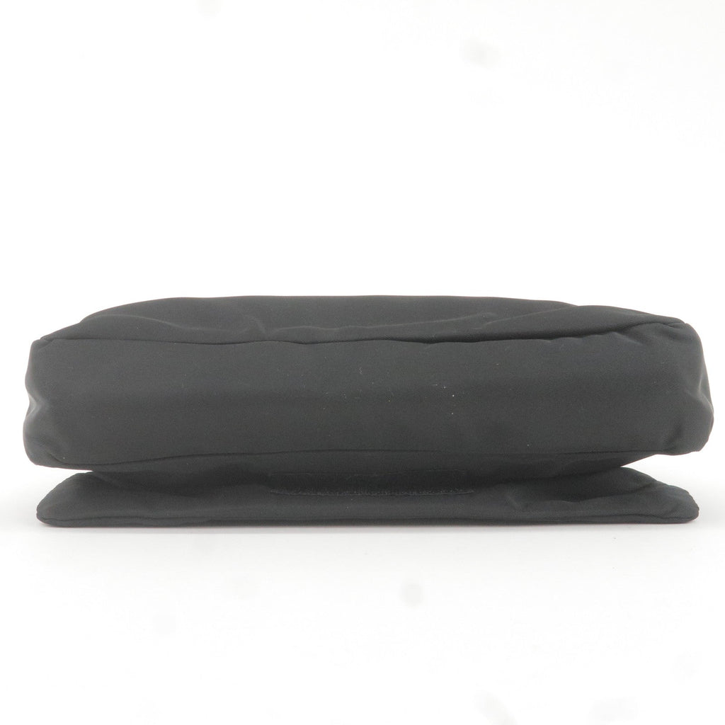 Prada Logo Nylon Leather Shoulder Bag NERO Black B9717