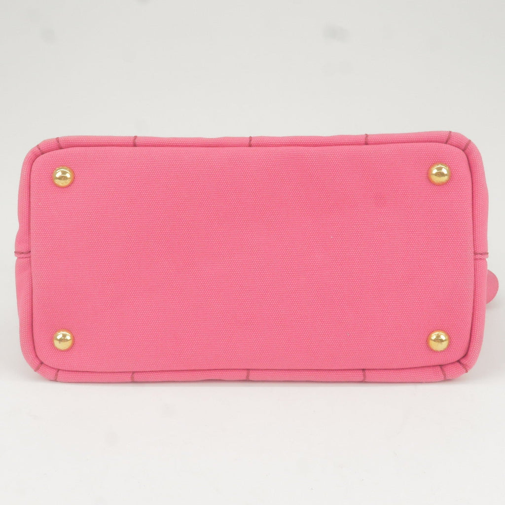 Prada Canapa Mini Canvas 2Way Bag Shoulder Bag Pink 1BG439