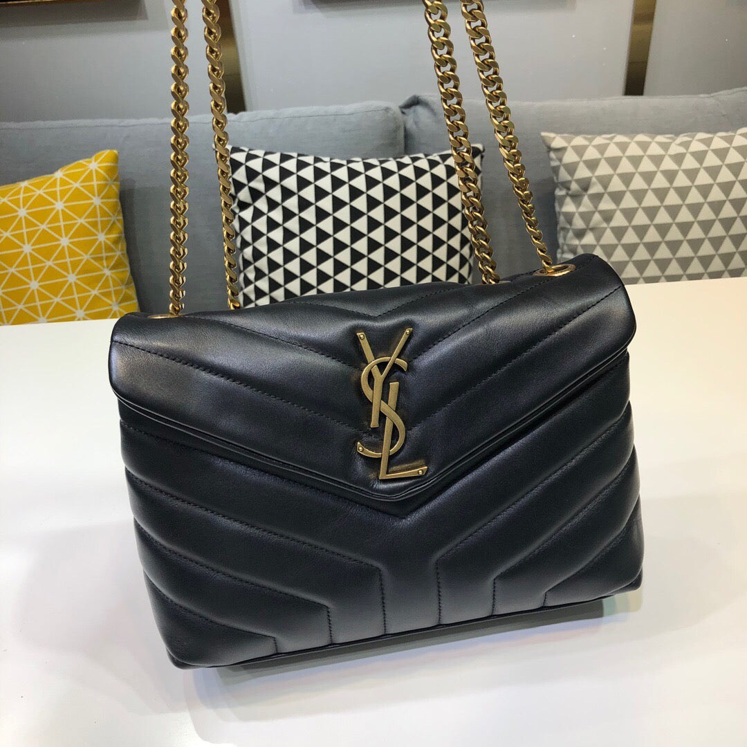 YSSL Loulou Small Chain Bag In MatelassÃ© "Y" Black For Women 9.8in/23cm YSL 494699DV7271000