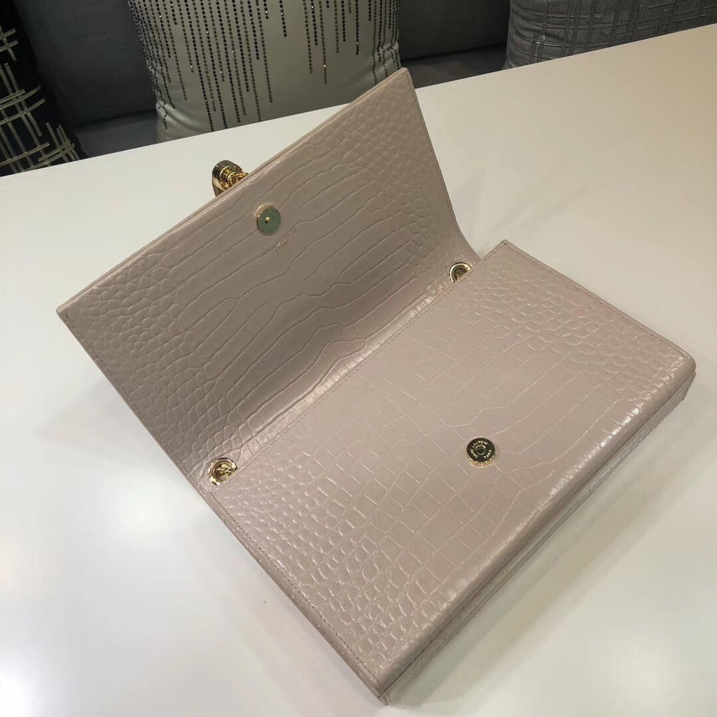 YSSL Kate Small Chain Bag With Tassel In Embossed Beige For Women 7.8in/20cm YSLÂ 