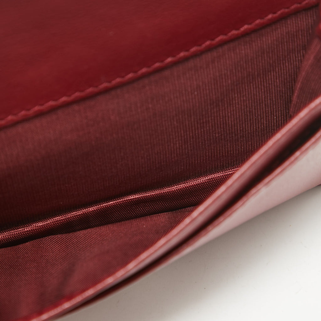 Dior Red Cannage  Leather Lady Dior Flap Card Holder