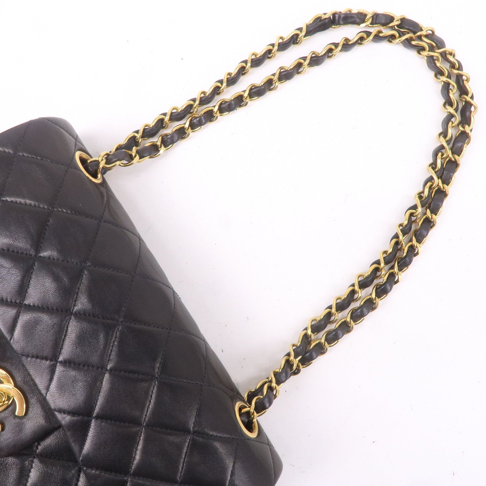 CHANEL Matelasse Lamb Skin 23 Double Flap Shoulder Bag A01113